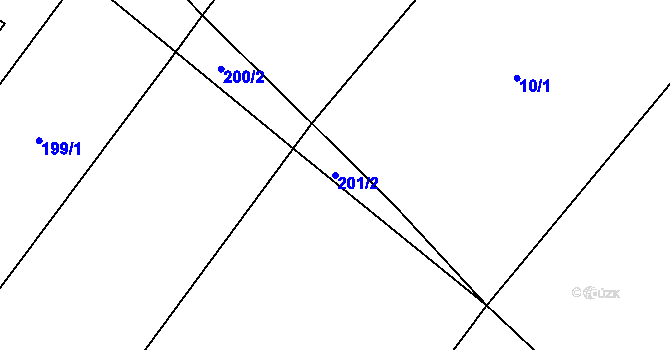 Parcela st. 201/2 v KÚ Přílepy u Holešova, Katastrální mapa