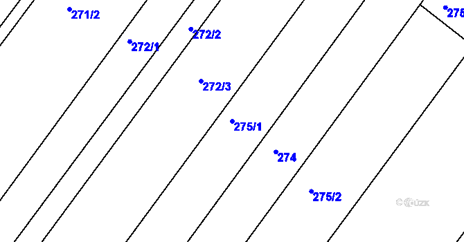 Parcela st. 275/1 v KÚ Přílepy u Holešova, Katastrální mapa