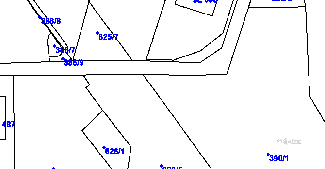 Parcela st. 388/4 v KÚ Přílepy u Holešova, Katastrální mapa