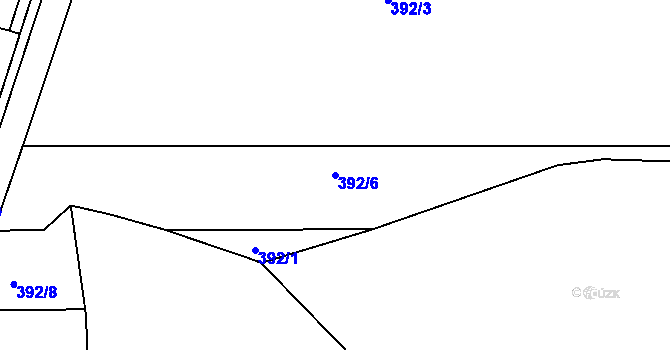 Parcela st. 392/6 v KÚ Přílepy u Holešova, Katastrální mapa