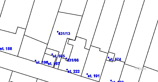 Parcela st. 431/14 v KÚ Přílepy u Holešova, Katastrální mapa