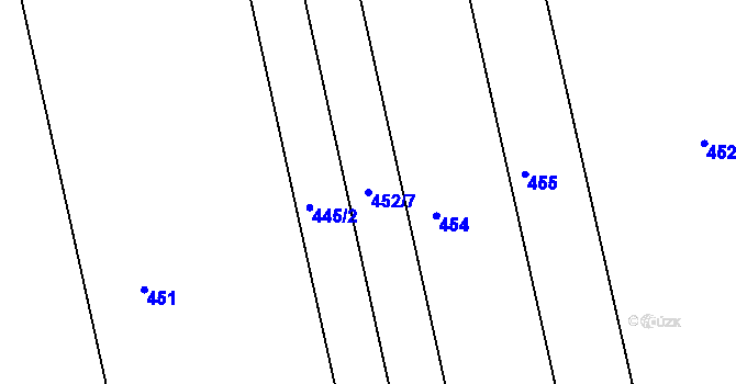 Parcela st. 452/7 v KÚ Přílepy u Holešova, Katastrální mapa