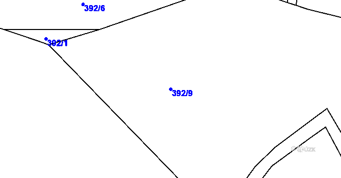 Parcela st. 392/9 v KÚ Přílepy u Holešova, Katastrální mapa