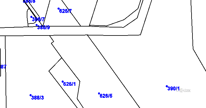 Parcela st. 388/6 v KÚ Přílepy u Holešova, Katastrální mapa