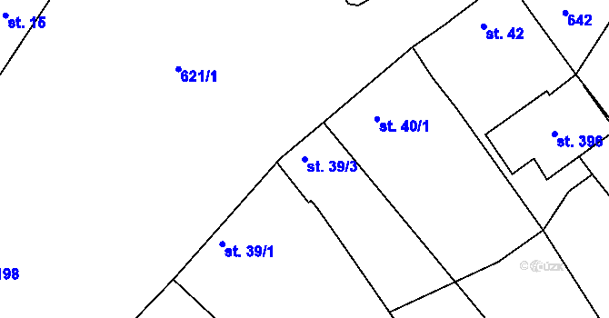 Parcela st. 39/3 v KÚ Přílepy u Holešova, Katastrální mapa