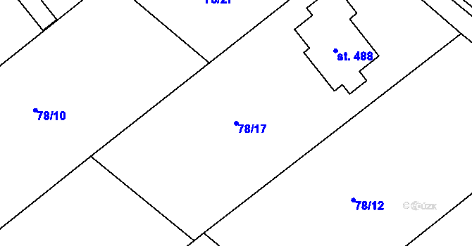 Parcela st. 78/17 v KÚ Přílepy u Holešova, Katastrální mapa