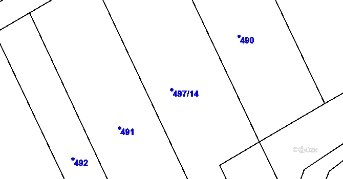 Parcela st. 497/14 v KÚ Přílepy u Holešova, Katastrální mapa