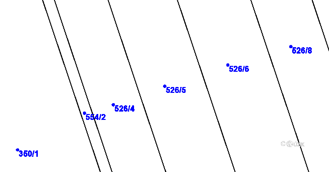 Parcela st. 526/5 v KÚ Přílepy u Holešova, Katastrální mapa