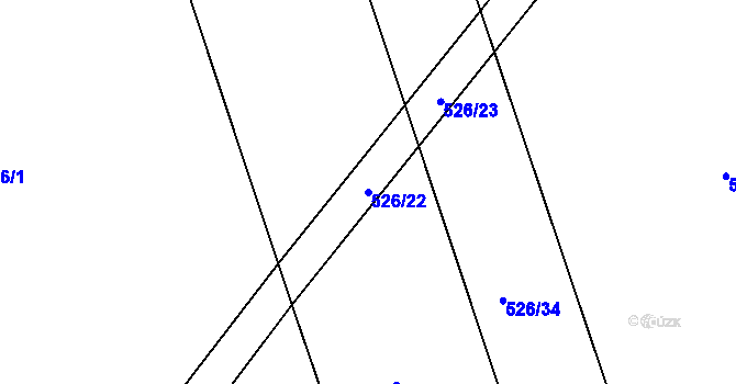 Parcela st. 526/22 v KÚ Přílepy u Holešova, Katastrální mapa