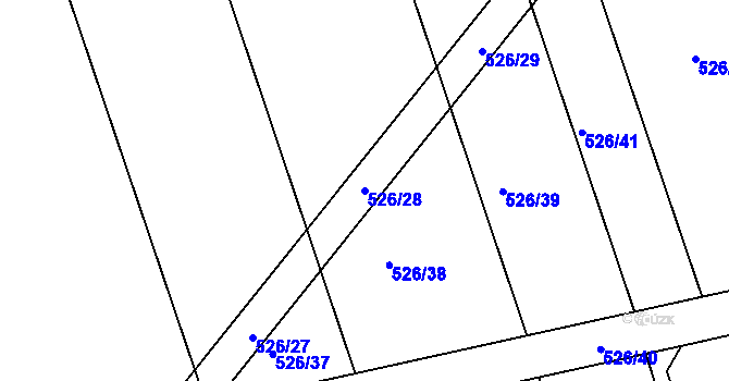 Parcela st. 526/28 v KÚ Přílepy u Holešova, Katastrální mapa