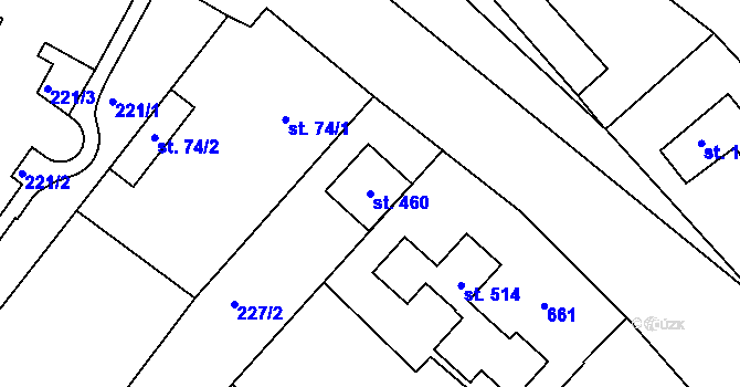Parcela st. 460 v KÚ Přílepy u Holešova, Katastrální mapa
