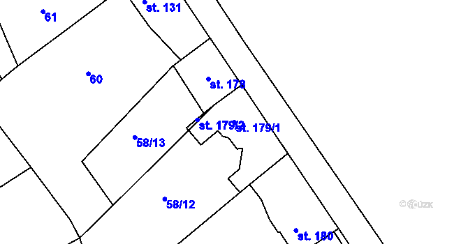 Parcela st. 179/1 v KÚ Přílepy u Holešova, Katastrální mapa