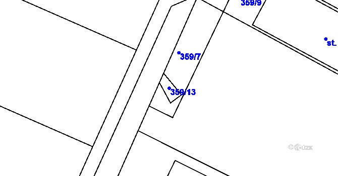 Parcela st. 359/13 v KÚ Přílepy u Holešova, Katastrální mapa