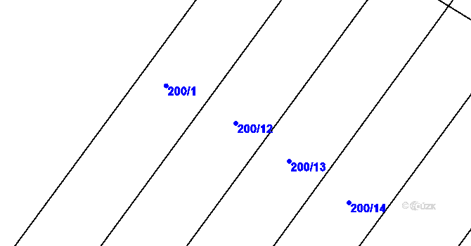 Parcela st. 200/12 v KÚ Přílepy u Holešova, Katastrální mapa