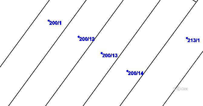 Parcela st. 200/13 v KÚ Přílepy u Holešova, Katastrální mapa