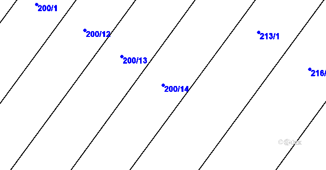 Parcela st. 200/14 v KÚ Přílepy u Holešova, Katastrální mapa