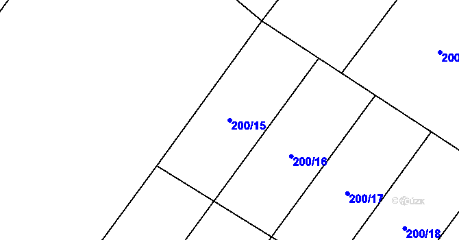 Parcela st. 200/15 v KÚ Přílepy u Holešova, Katastrální mapa