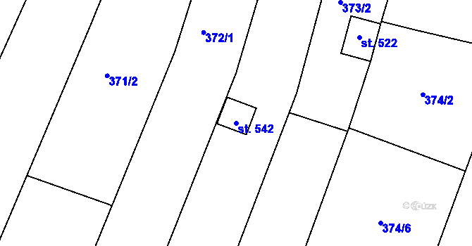 Parcela st. 542 v KÚ Přílepy u Holešova, Katastrální mapa