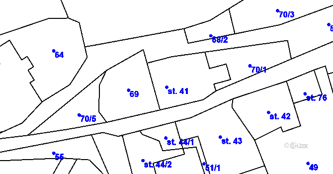 Parcela st. 41 v KÚ Příluka, Katastrální mapa
