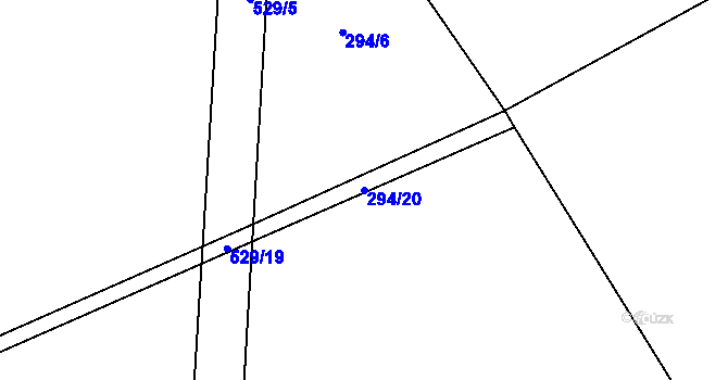 Parcela st. 294/20 v KÚ Příluka, Katastrální mapa