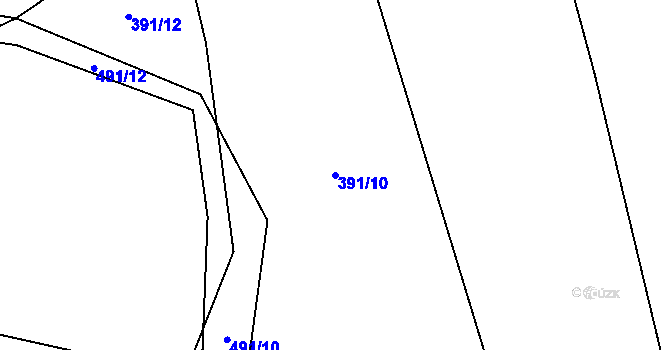 Parcela st. 391/10 v KÚ Příluka, Katastrální mapa
