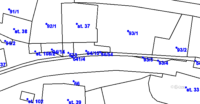 Parcela st. 94/54 v KÚ Příluka, Katastrální mapa