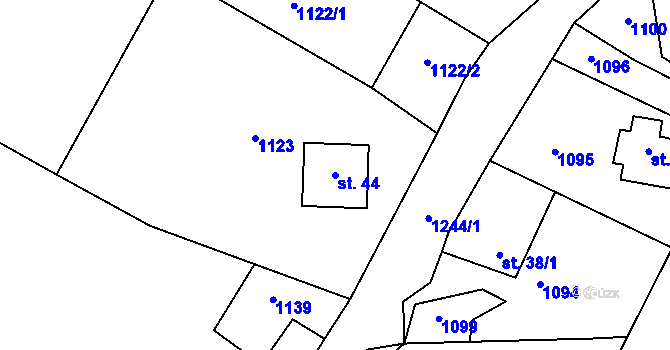 Parcela st. 44 v KÚ Málkov u Přimdy, Katastrální mapa