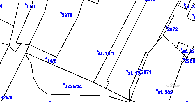 Parcela st. 18/1 v KÚ Nová Ves pod Přimdou, Katastrální mapa