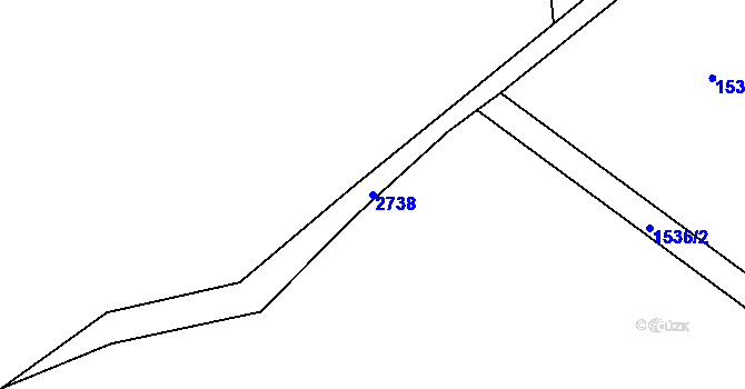 Parcela st. 2738 v KÚ Nová Ves pod Přimdou, Katastrální mapa