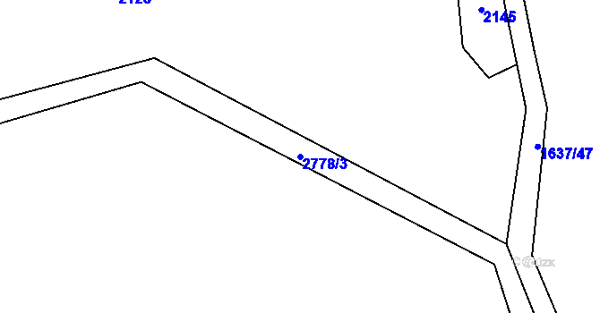 Parcela st. 2778/3 v KÚ Nová Ves pod Přimdou, Katastrální mapa