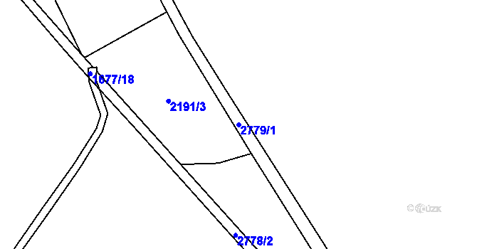 Parcela st. 2779/1 v KÚ Nová Ves pod Přimdou, Katastrální mapa