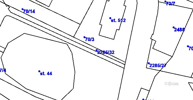 Parcela st. 2285/32 v KÚ Přimda, Katastrální mapa
