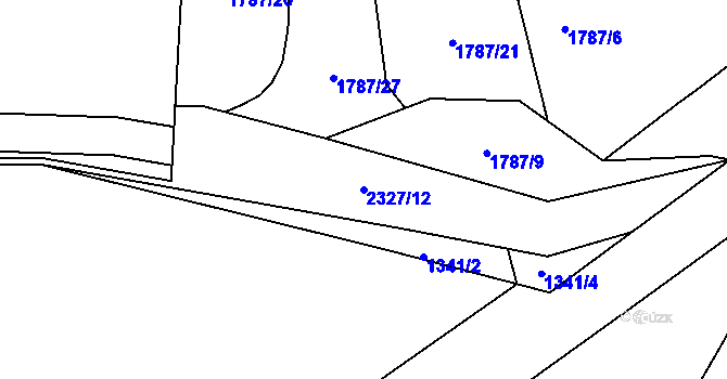 Parcela st. 2327/12 v KÚ Přimda, Katastrální mapa