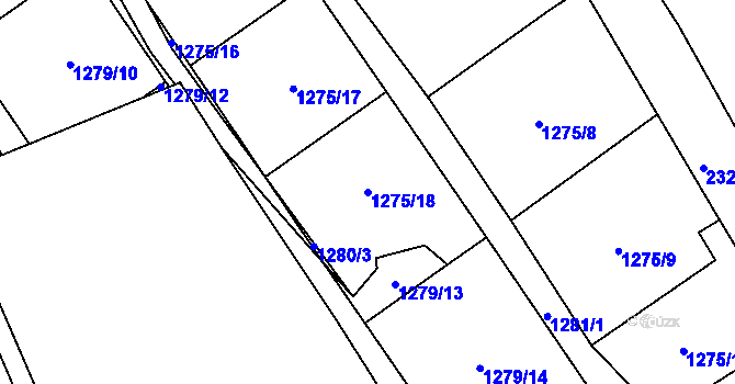 Parcela st. 1275/18 v KÚ Přimda, Katastrální mapa