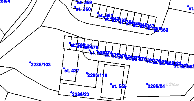Parcela st. 371 v KÚ Přimda, Katastrální mapa