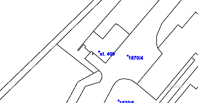 Parcela st. 409 v KÚ Přimda, Katastrální mapa
