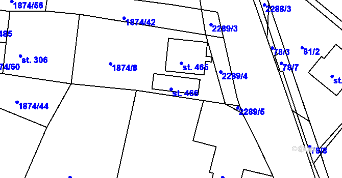 Parcela st. 466 v KÚ Přimda, Katastrální mapa