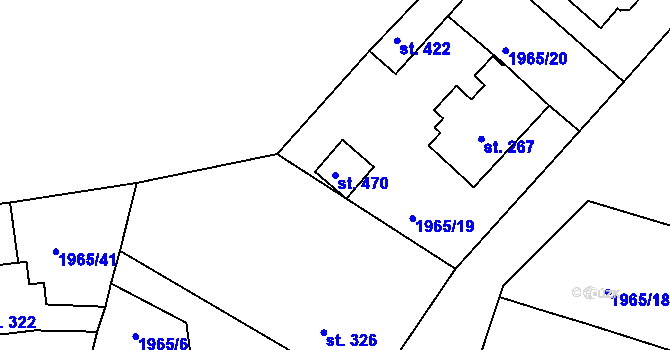 Parcela st. 470 v KÚ Přimda, Katastrální mapa