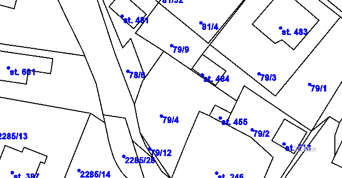 Parcela st. 79/7 v KÚ Přimda, Katastrální mapa
