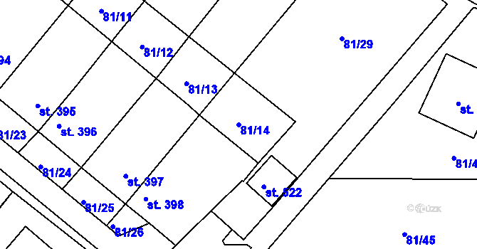 Parcela st. 81/14 v KÚ Přimda, Katastrální mapa