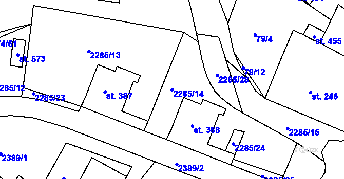 Parcela st. 2285/14 v KÚ Přimda, Katastrální mapa