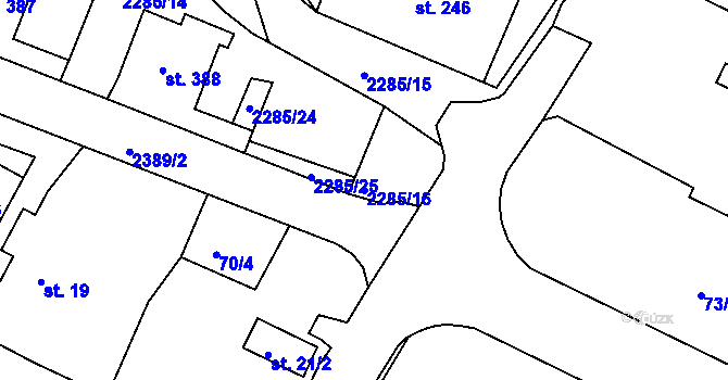 Parcela st. 2285/16 v KÚ Přimda, Katastrální mapa