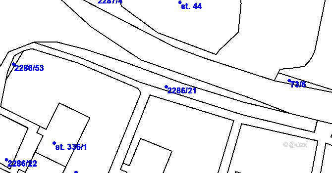 Parcela st. 2286/21 v KÚ Přimda, Katastrální mapa