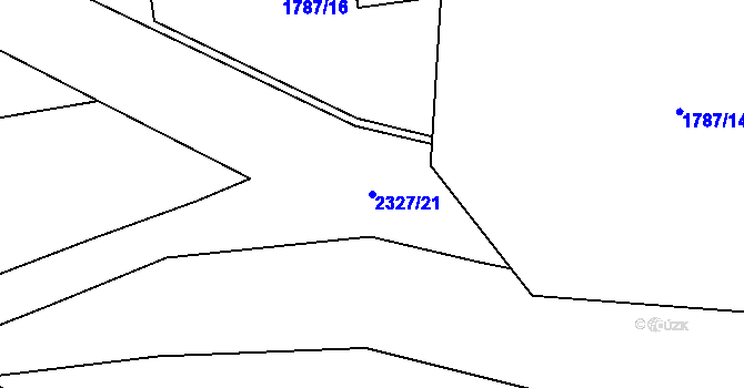 Parcela st. 2327/21 v KÚ Přimda, Katastrální mapa