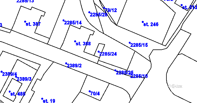 Parcela st. 2285/24 v KÚ Přimda, Katastrální mapa