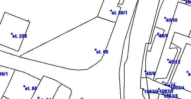 Parcela st. 68 v KÚ Přímětice, Katastrální mapa