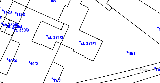 Parcela st. 371/1 v KÚ Přímětice, Katastrální mapa