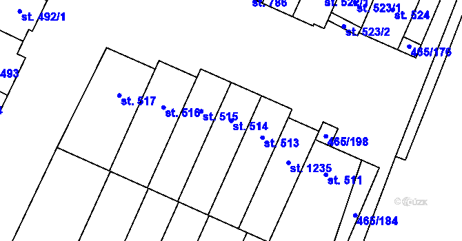 Parcela st. 514 v KÚ Přímětice, Katastrální mapa