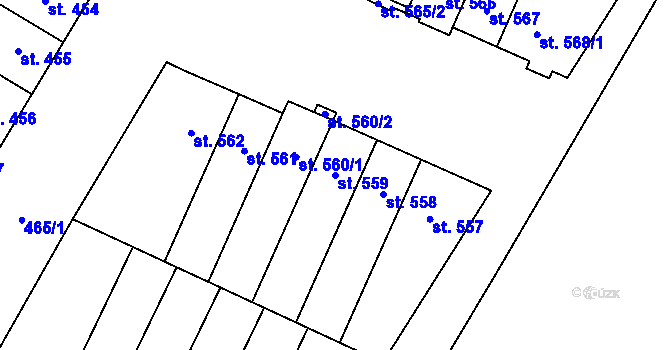 Parcela st. 559 v KÚ Přímětice, Katastrální mapa