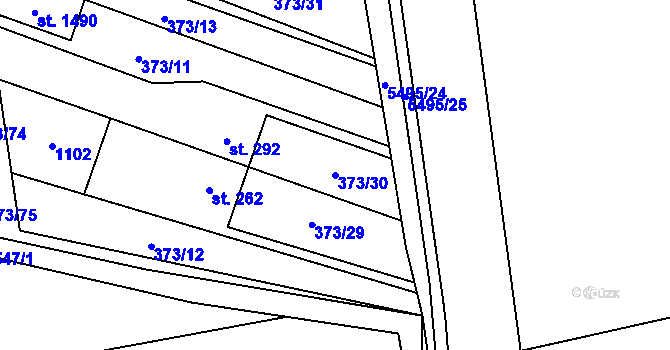 Parcela st. 373/30 v KÚ Přímětice, Katastrální mapa